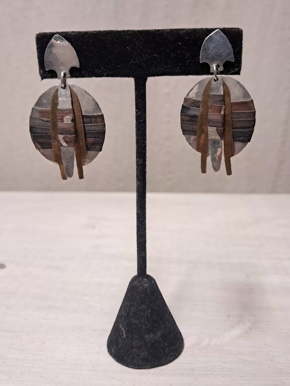 Stryder & Pheonix Vintage Sterling Silver And Silk Earrings